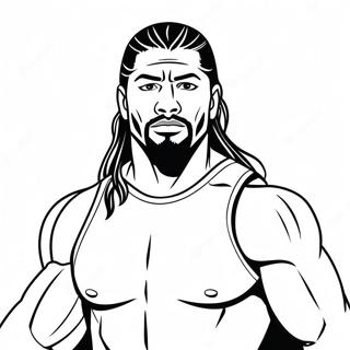 Roman Reigns In Actie Kleurplaat 19229-16075