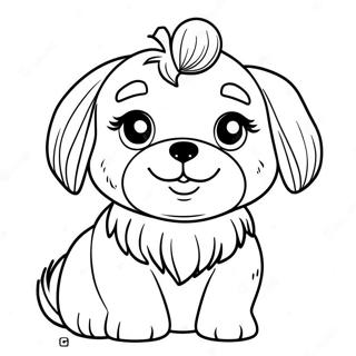 Schattige Shih Tzu Speel Kleurplaat 19319-16145