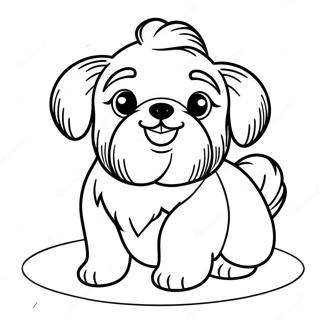 Schattige Shih Tzu Speel Kleurplaat 19319-16146