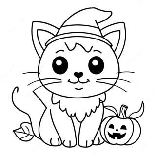 Halloween Kitty Kleurplaten