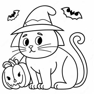 Kleurplaat Van Een Halloween Zwarte Kat 19518-18263