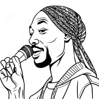 Snoop Dogg Met Microfoon Kleurplaat 19629-18354