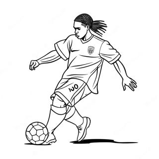 Ronaldinho Dribbelen Met Een Voetbal Kleurplaat 19769-18466