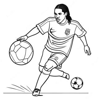 Ronaldinho Dribbelen Met Een Voetbal Kleurplaat 19769-18468