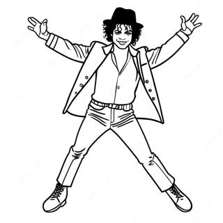 Michael Jackson Dansende Moonwalk Kleurplaat 1982-1629