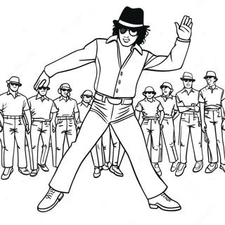 Michael Jackson Dansende Moonwalk Kleurplaat 1982-1631