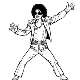 Michael Jackson Dansende Moonwalk Kleurplaat 1982-1632