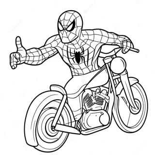 Spiderman Motorfiets Kleurplaten