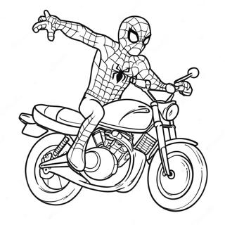 Spiderman Op Een Coole Motor Kleurplaat 19979-18633