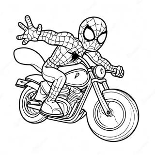 Spiderman Op Een Coole Motor Kleurplaat 19979-18635