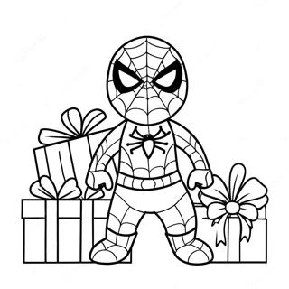 Spiderman Met Valentijn Cadeaus Kleurplaat 20362-18915