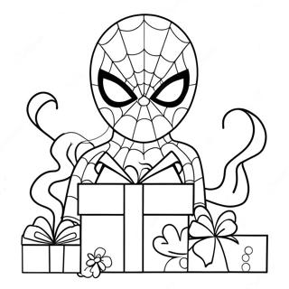 Spiderman Met Valentijn Cadeaus Kleurplaat 20362-18916