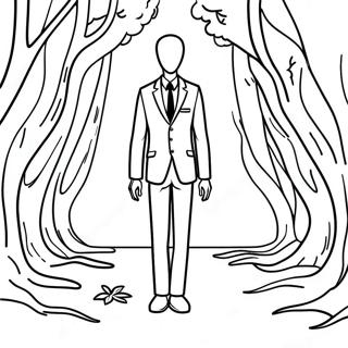 Eng Slenderman In Het Bos Kleurplaat 20542-19057