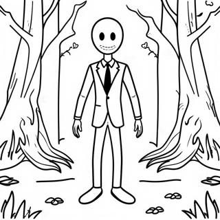 Eng Slenderman In Het Bos Kleurplaat 20542-19058