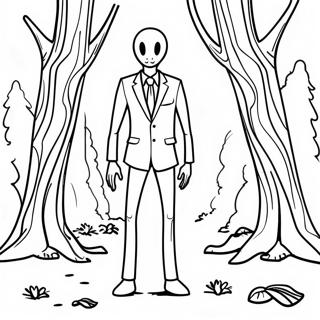 Eng Slenderman In Het Bos Kleurplaat 20542-19059