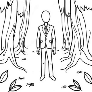 Eng Slenderman In Het Bos Kleurplaat 20542-19060