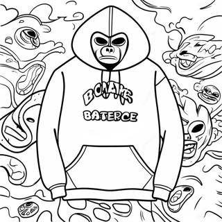 Bape Hoodie Ontwerp Kleurplaat 20813-19266