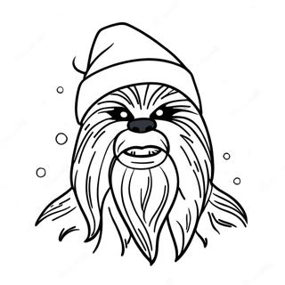 Chewbacca In Een Kerstmuts Kleurplaat 21003-19419