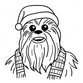 Chewbacca In Een Kerstmuts Kleurplaat 21003-19420