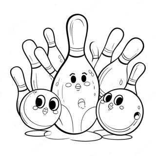 Grappige Bowlingpersonages Kleurplaat 21103-19494