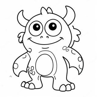 Schattig Cartoon Monster Kleurplaat 21173-19549