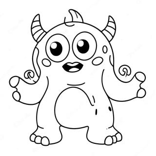 Schattig Cartoon Monster Kleurplaat 21173-19551