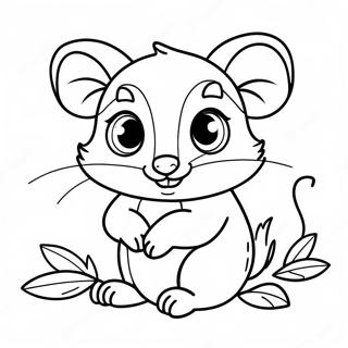 Schattige Baby Opossum Kleurplaat 21213-19581