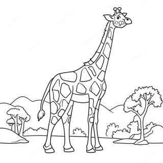 Giraffe Met Gigantische Nek Kleurplaat 2122-1741