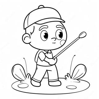 Schattige Cartoon Golfer Kleurplaat 2132-1749