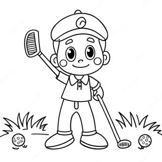 Schattige Cartoon Golfer Kleurplaat 2132-1750