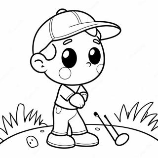 Schattige Cartoon Golfer Kleurplaat 2132-1751