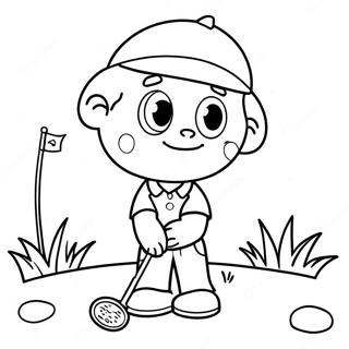 Schattige Cartoon Golfer Kleurplaat 2132-1752