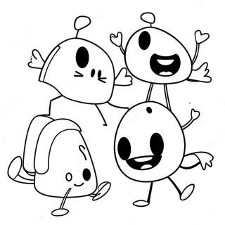 Bfdi Personages In Actie Kleurplaat 2152-1765