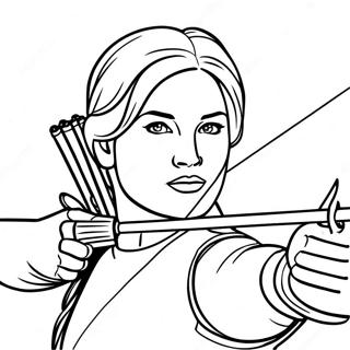 Katniss Everdeen In Actie Kleurplaat 21563-19863