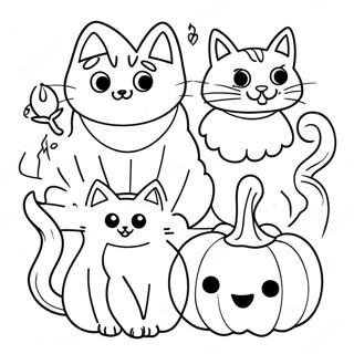 Halloween Katten Kleurplaten