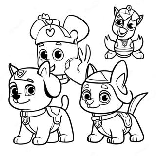 Charmante Paw Patrol Personages Pasen Kleurplaat 21873-20254