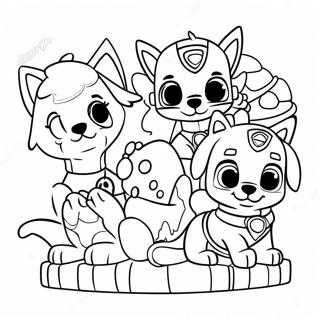 Charmante Paw Patrol Personages Pasen Kleurplaat 21873-20256