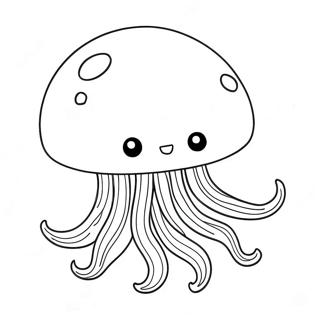 Schattige Cartoon Jellyfish Kleurplaat 2202-1805