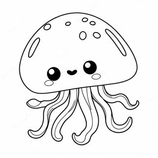 Schattige Cartoon Jellyfish Kleurplaat 2202-1806