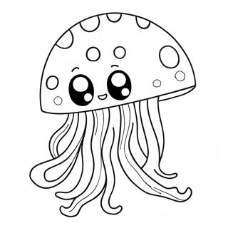 Schattige Cartoon Jellyfish Kleurplaat 2202-1807