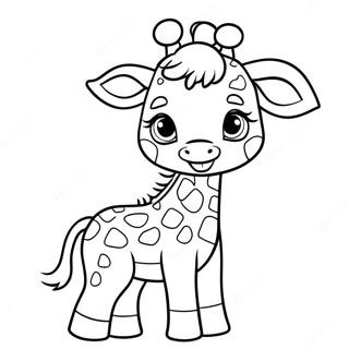 Schattige Baby Giraffe Kleurplaat 22044-20382