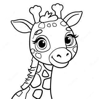 Schattige Baby Giraffe Kleurplaat 22044-20384