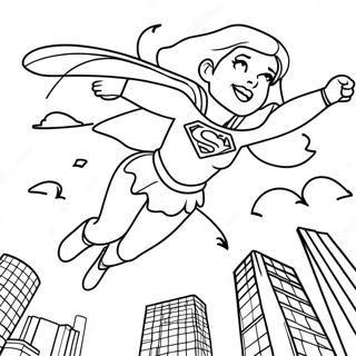 Supergirl Vliegend Door De Lucht Kleurplaat 22174-20487