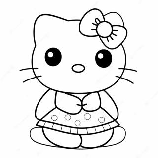 Hello Kitty In Een Schattige Jurk Kleurplaat 22814-20991