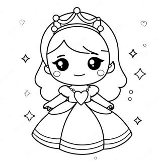 Schattige Anime Prinses Met Sprankelende Jurk Kleurplaat 22884-21046