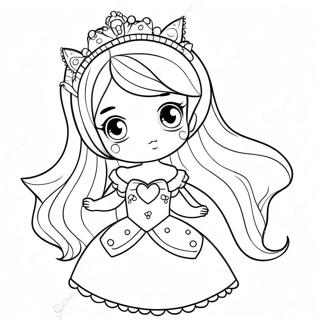 Schattige Anime Prinses Met Sprankelende Jurk Kleurplaat 22884-21048