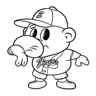 Kleurplaat Van De Braves Mascotte 22924-21079