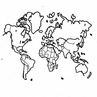 Kleurplaat Van Een Kleurrijke Wereldkaart 22964-21110