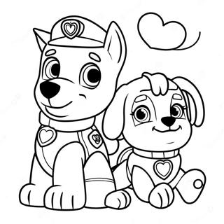 Paw Patrol Valentijnsdag Kleurplaat 23053-21179