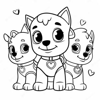 Schattige Paw Patrol Puppies Met Harten Kleurplaat 23054-21183